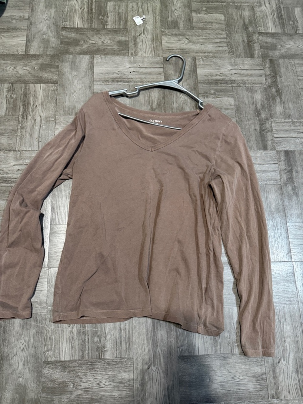 Old Navy Brown V-Neck Long Sleeve Tee